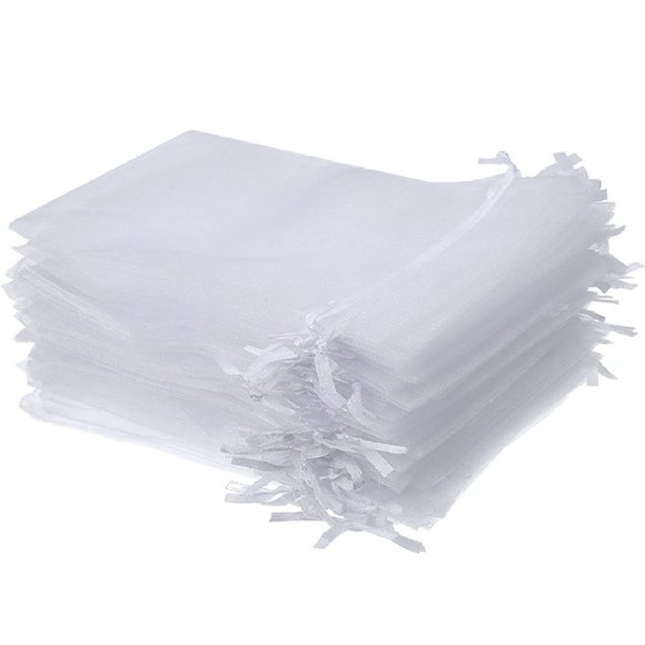 ⭐️5 for 20⭐️ 10 White Drawstring Organza Bags 3x4 - Picture 6 of 10